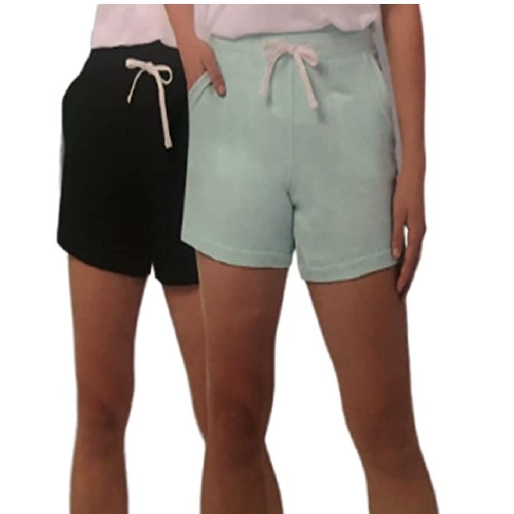 NWT 32 Degrees Women Ultra Soft Cotton Blend 2 Pk Black/Green Size S $50 1HL292